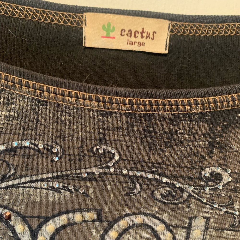 Cactus Y2K Chocolat Embellished Shirt L - Picture 3 of 13